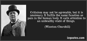 Churchill on criticism
